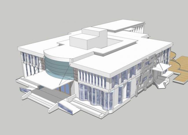 Sketchup办公模型|多层会所，小型办公楼，现代风格