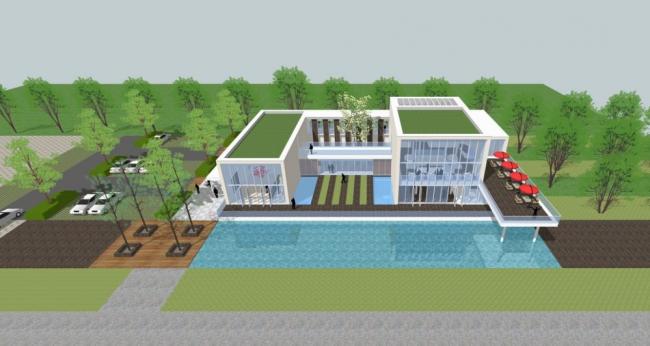 Sketchup商业模型|多层售楼处，现代风格，会所，商业建筑