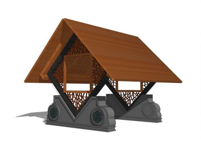 Sketchup小品模型|新中式风格，廊架，小品，景观亭子