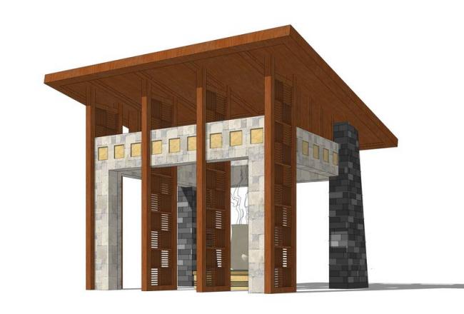 Sketchup小品模型|凉亭，新中式风格，小品，景观亭子，廊架，新东方