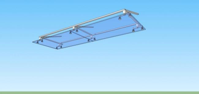 Sketchup素材模型|建筑构件，玻璃雨棚，现代风格