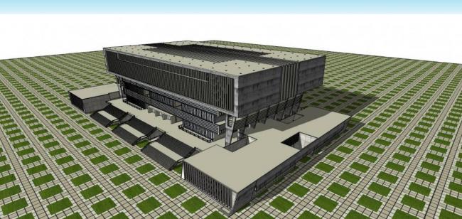 Sketchup文化模型|多层图书馆，文化建筑，现代风格