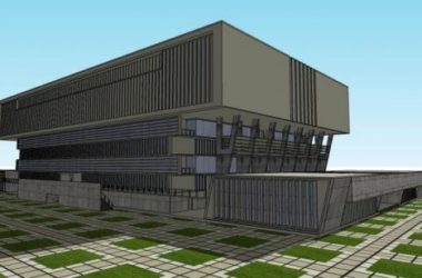 Sketchup文化模型|多层图书馆，文化建筑，现代风格-BIM建筑网