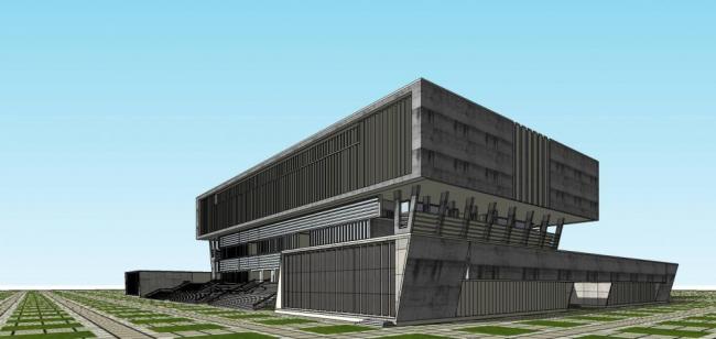 Sketchup文化模型|多层图书馆，文化建筑，现代风格