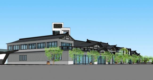 Sketchup商业模型|多层商业街，商场，中式风格