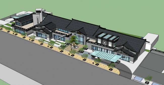 Sketchup商业模型|多层商业街，商场，中式风格