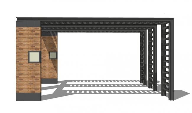 Sketchup小品模型|廊架，新中式风格