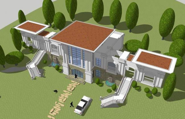 Sketchup商业模型|多层商业会所，西班牙会所，欧式风格，古典风格