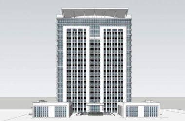 Sketchup办公模型|高层办公楼，行政，现代风格，事业单位，政府-BIM建筑网