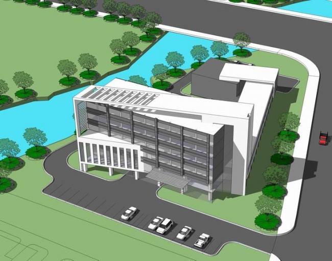 Sketchup办公模型|水利调度办公楼，现代风格，小型办公楼，多层