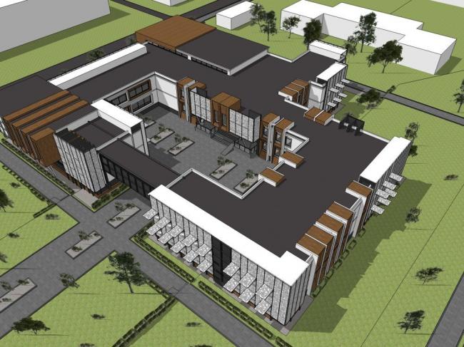 Sketchup学校模型|多层教学楼，校园，学校，教育建筑，现代风格