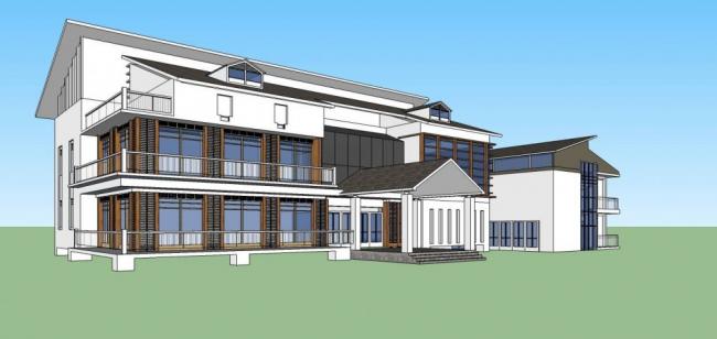 Sketchup商业模型|多层会所，新中式风格，商业建筑