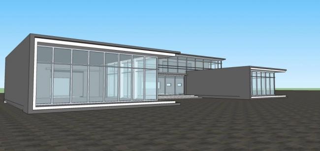 Sketchup商业模型|多层会所，商业建筑，现代风格