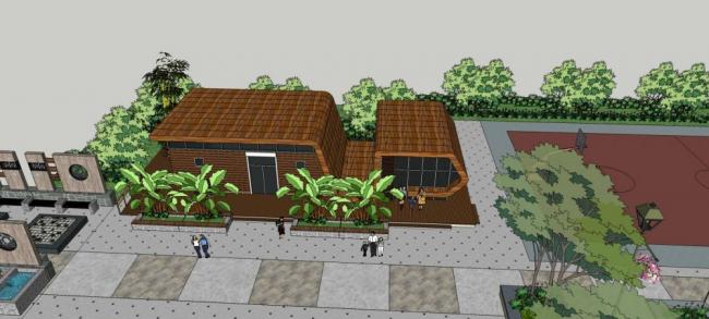 Sketchup小品模型|公共厕所，异形，单层，现代风格