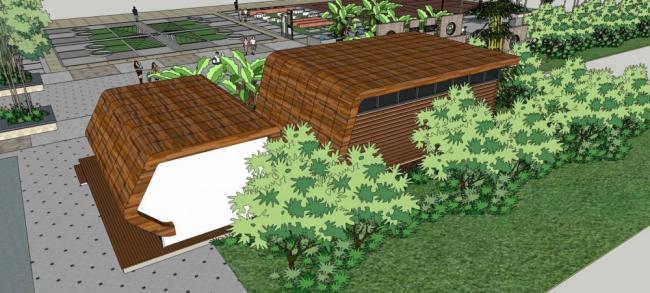 Sketchup小品模型|公共厕所，异形，单层，现代风格