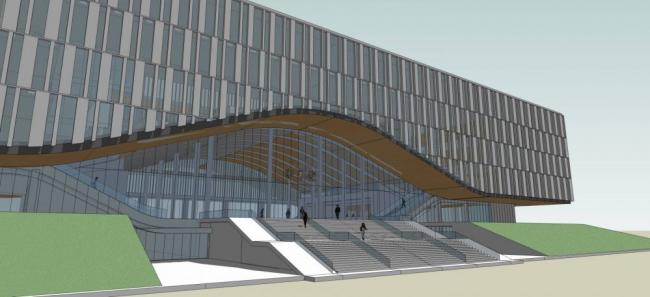 Sketchup文化模型|多层图书馆，现代风格，文化建筑