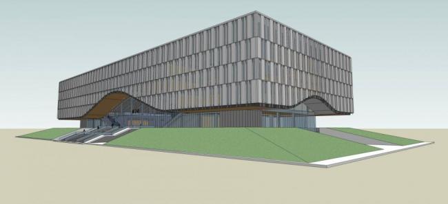 Sketchup文化模型|多层图书馆，现代风格，文化建筑