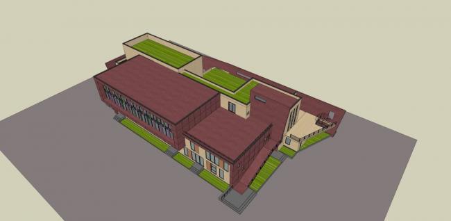 Sketchup学校模型|多层幼儿园，教育建筑，现代风格
