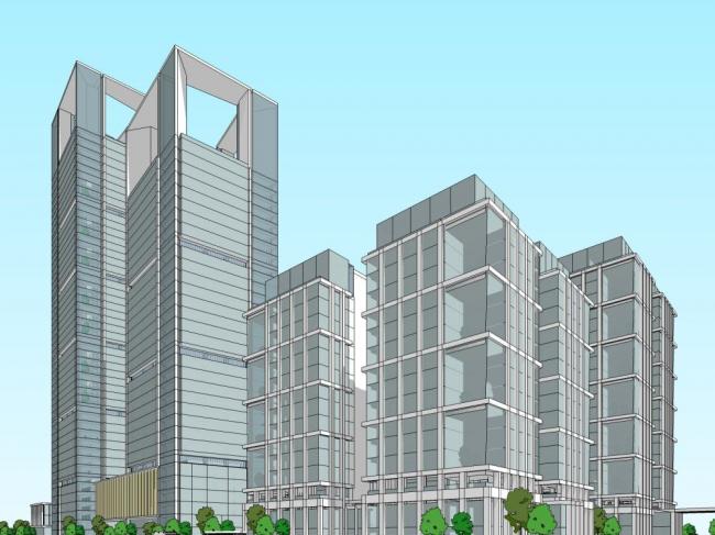 Sketchup综合体模型|超高层商业综合体，现代风格，办公酒店