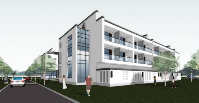 Sketchup住宅模型|多层住宅，新中式风格，居住建筑