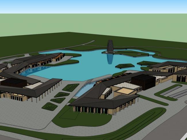 Sketchup商业模型|多层商业会所，休闲建筑，现代风格，娱乐设施