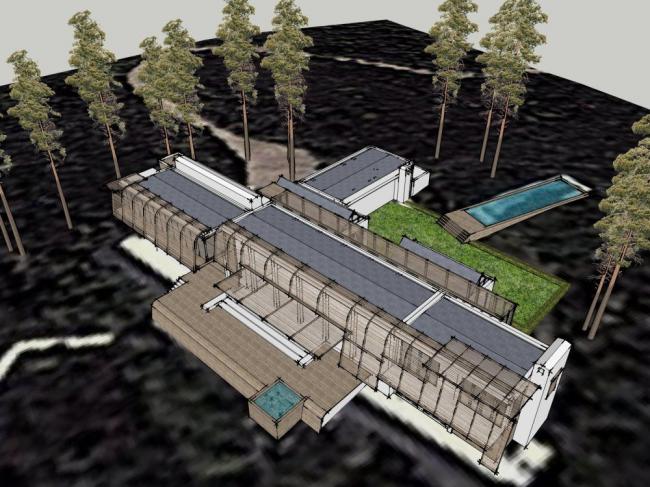 Sketchup商业模型|小木屋，现代风格，多层商业，娱乐休闲设施