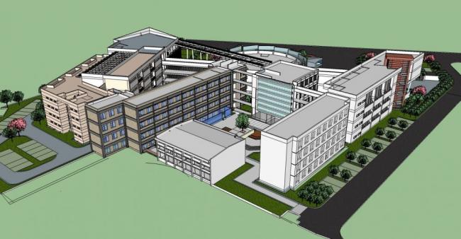 Sketchup学校模型|长江大学，艺术学院，多层学校，大学校园，现代风格，教育建筑