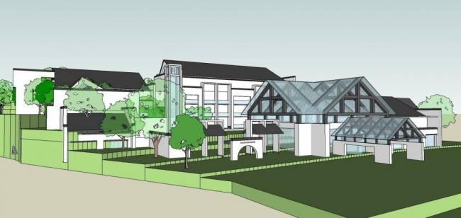 Sketchup商业模型|黄山休闲山庄，商业建筑，多层会所，中式风格