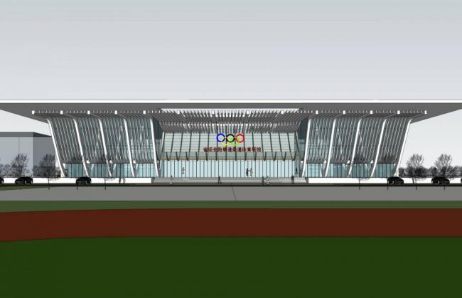 Sketchup体育馆模型|体育馆，单层，现代风格，观览