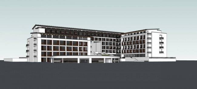 Sketchup住宅模型|多层学校宿舍，新中式风格