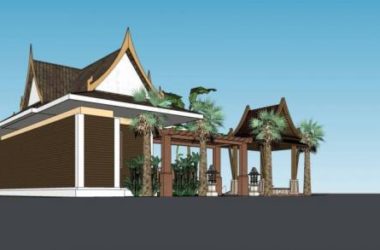 Sketchup酒店模型|度假别墅，独栋别墅，单层，景观，亭子，泰式风格-BIM建筑网