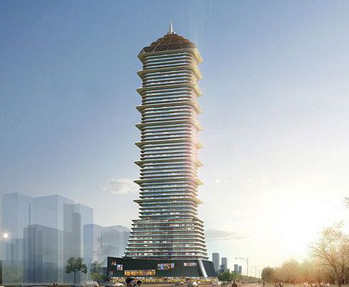 Sketchup办公模型|塔型方案，现代风格，超高层，办公酒店