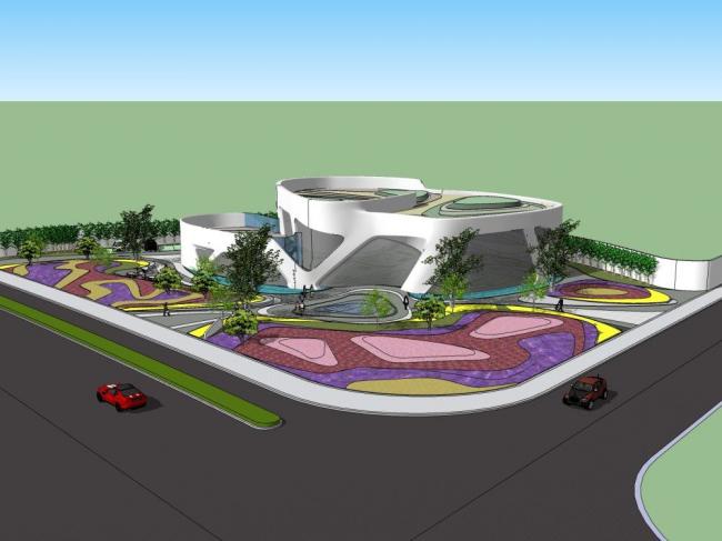 Sketchup商业模型|多层售楼处，现代风格，商业建筑