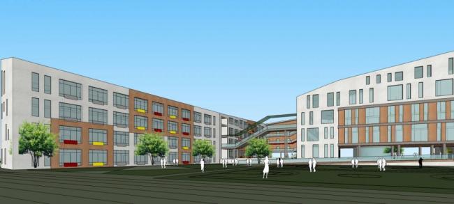 Sketchup学校模型|多层学校，教育建筑，教学楼，新中式风格