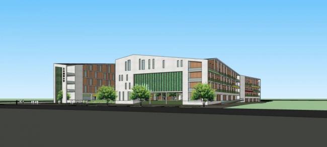 Sketchup学校模型|多层学校，教育建筑，教学楼，新中式风格