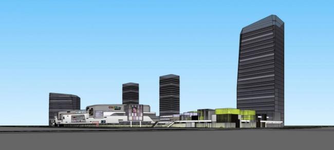 Sketchup综合体模型|高层商业综合体，酒店办公，酒店，商场，商业裙房，现代风格