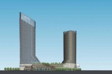 Sketchup办公模型|高层办公楼，酒店，商业裙房，现代风格-BIM建筑网