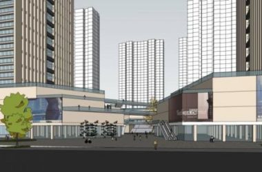 Sketchup综合体模型|高层商业综合体，双塔概念方案，现代风格，酒店办公，商业裙房-BIM建筑网