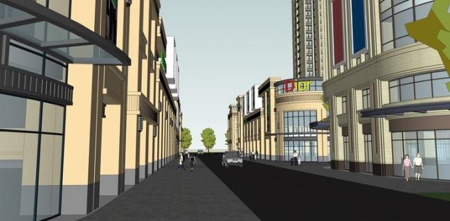 Sketchup住宅模型|高层住宅，商住楼，底层商业，现代风格，简欧，居住建筑