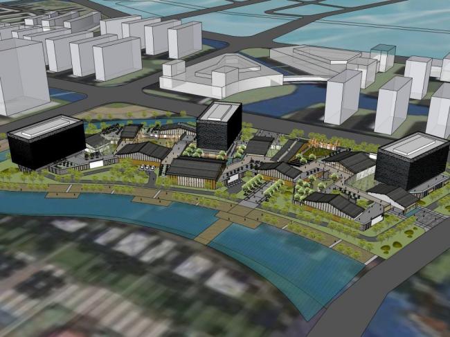 Sketchup综合体模型|多层商业综合体，新中式风格，商业裙房