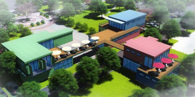 Sketchup商业模型|集装箱，现代风格，商业，娱乐休闲设施