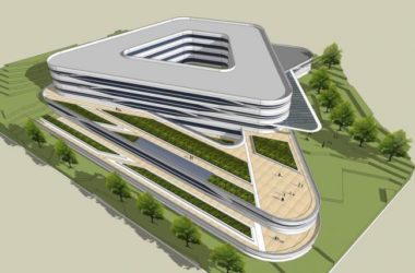 Sketchup办公模型|多层办公楼，小型山顶写字楼，现代风格-BIM建筑网