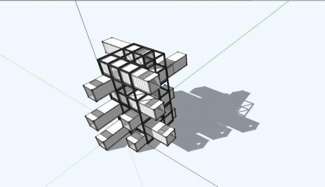 Sketchup商业模型|集装箱，现代风格，娱乐休闲设施