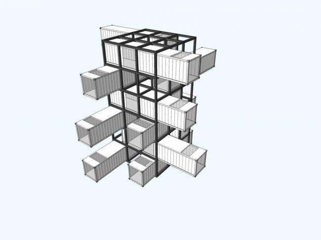 Sketchup商业模型|集装箱，现代风格，娱乐休闲设施