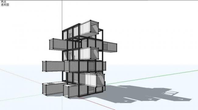 Sketchup商业模型|集装箱，现代风格，娱乐休闲设施