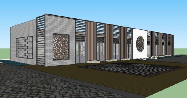 Sketchup商业模型|商业楼，单层，中式风格