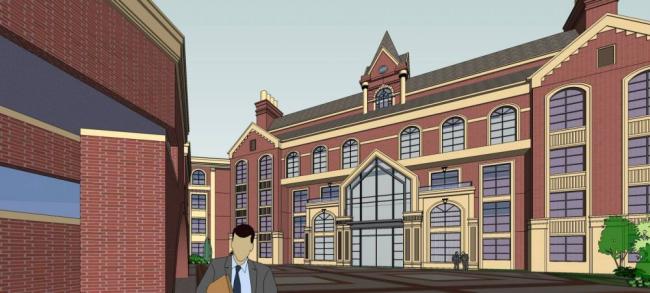 Sketchup学校模型|多层学校，教学楼，教育建筑，英式，古典风格，坡屋顶