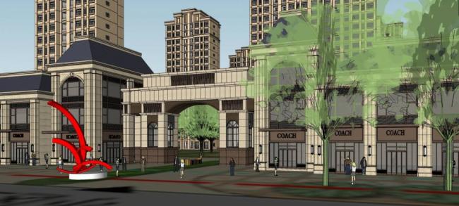 Sketchup综合体模型|高层综合体，住宅小区，酒店办公，商业裙房，新古典风格