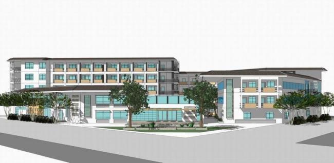 Sketchup医院模型|多层乡镇医院，医疗建筑，新中式风格