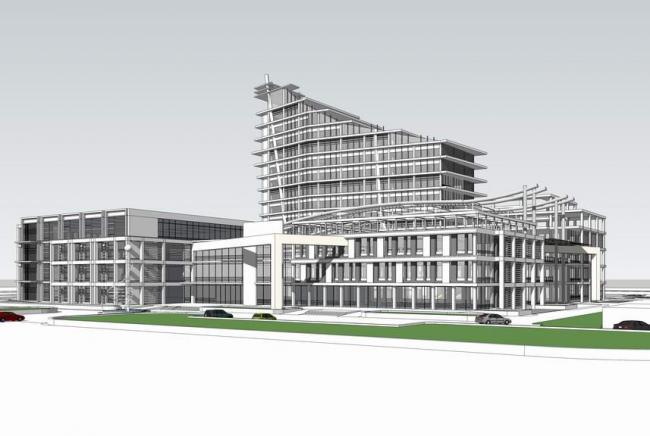 Sketchup医院模型|多层高层混合，医院，医疗建筑，现代风格